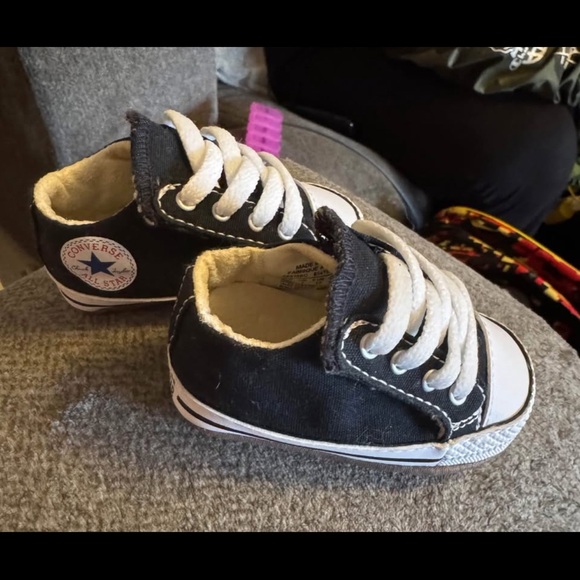 Classic Black and White Kids Sneakers - Picture 2 of 3